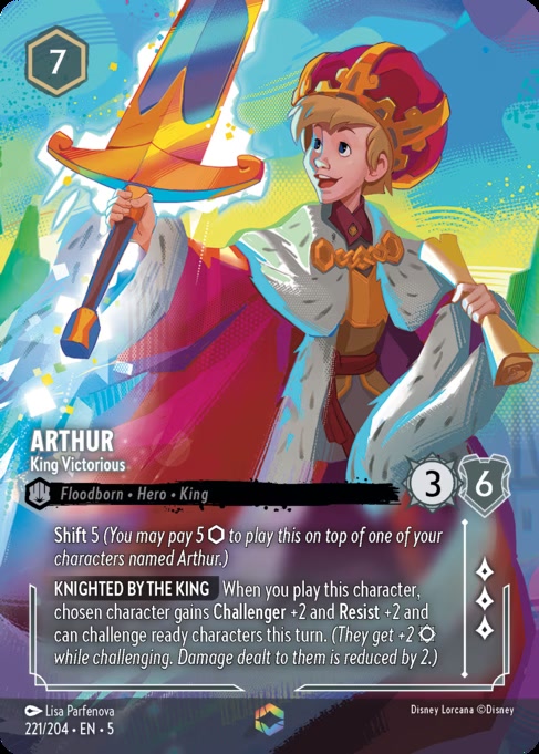 Arthur - King Victorious, an Enchanted card from Disney Lorcana: Shimmering Skies