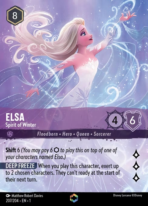 Elsa - Spirit of Winter, an Enchanted card from Disney Lorcana: The First Chapter