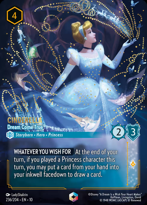 Cinderella - Dream Come True, an Enchanted card from Disney Lorcana: Whispers in the Well
