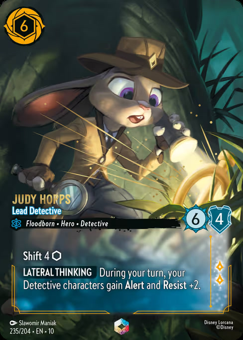 Judy Hopps - Lead Detective, an Enchanted card from Disney Lorcana: Whispers in the Well