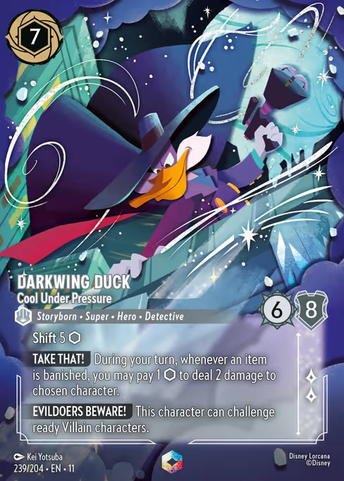 Darkwing Duck - Cool Under Pressure, an Enchanted card from Disney Lorcana: Winterspell