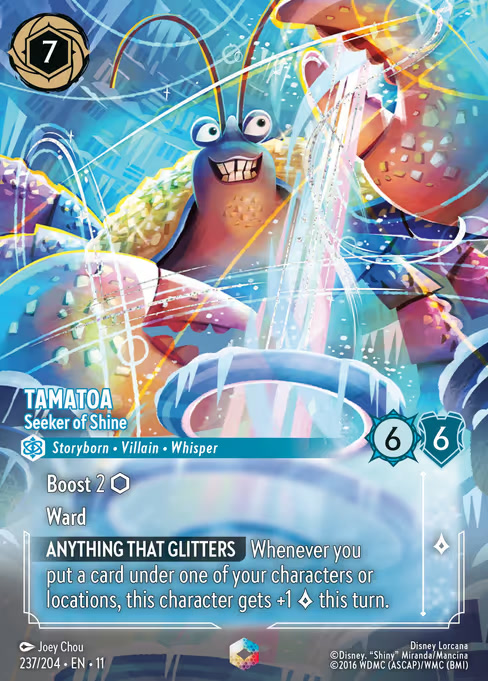 Tamatoa - Seeker of Shine, an Enchanted card from Disney Lorcana: Winterspell