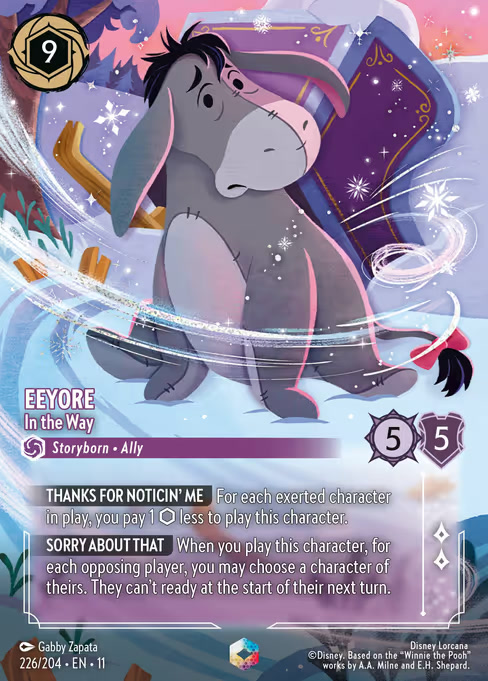 Eeyore - In the Way, an Enchanted card from Disney Lorcana: Winterspell
