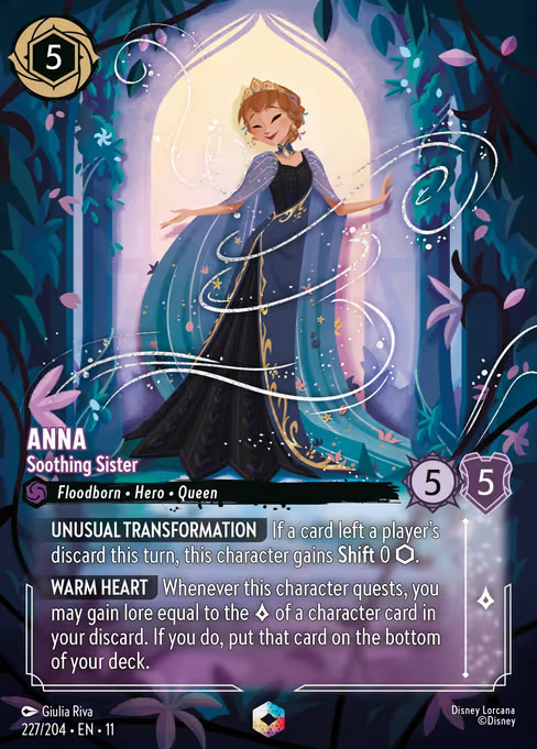 Anna - Soothing Sister, an Enchanted card from Disney Lorcana: Winterspell
