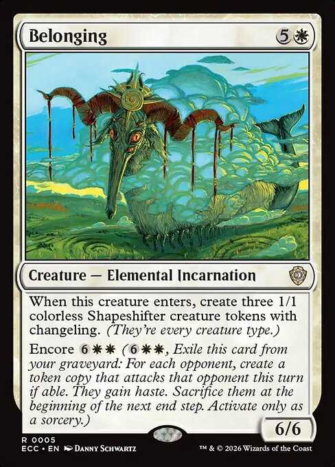 Belonging, a Rare card from Magic: The Gathering: Lorwyn Eclipsed Commander
