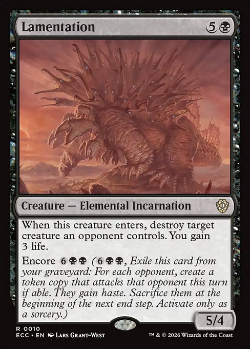 Lamentation, a Rare card from Magic: The Gathering: Lorwyn Eclipsed Commander
