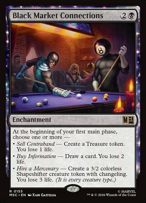 Black Market Connections, a card from Magic: The Gathering: Marvel Super Heroes Commander