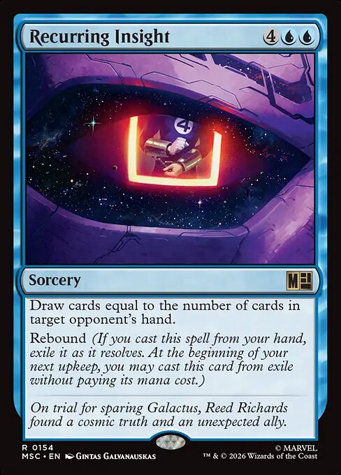 Recurring Insight, a card from Magic: The Gathering: Marvel Super Heroes Commander