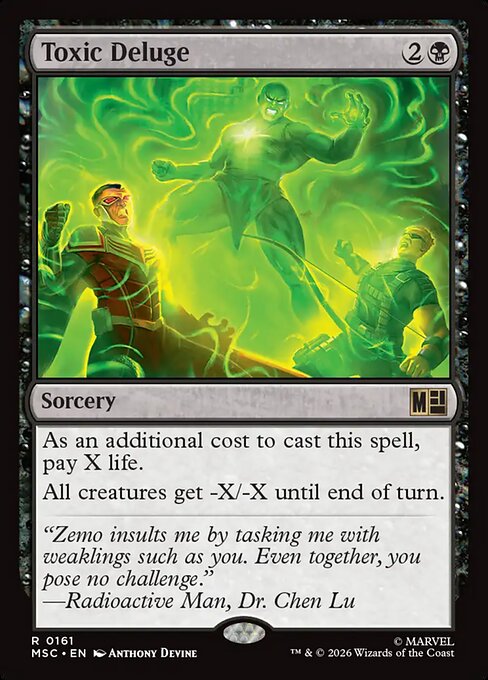 Toxic Deluge, a Rare card from Magic: The Gathering: Marvel Super Heroes Commander