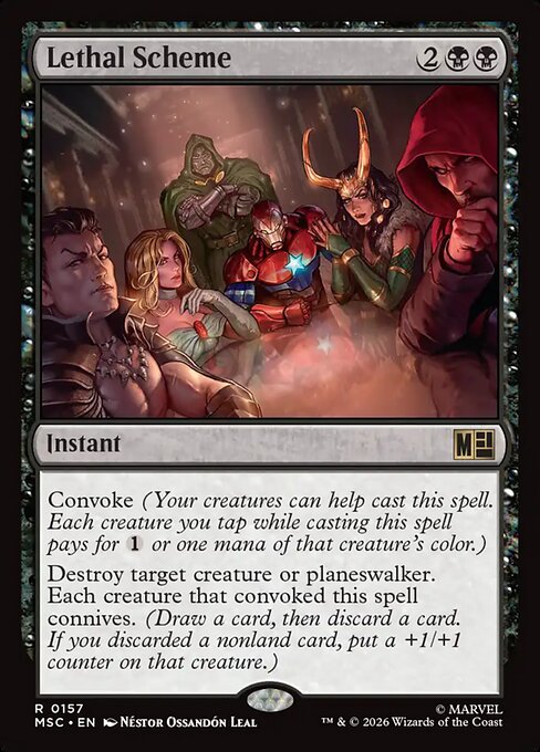 Lethal Scheme, a Rare card from Magic: The Gathering: Marvel Super Heroes Commander