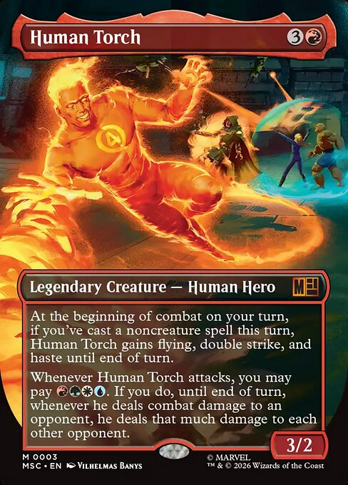 Human Torch, a card from Magic: The Gathering: Marvel Super Heroes Commander