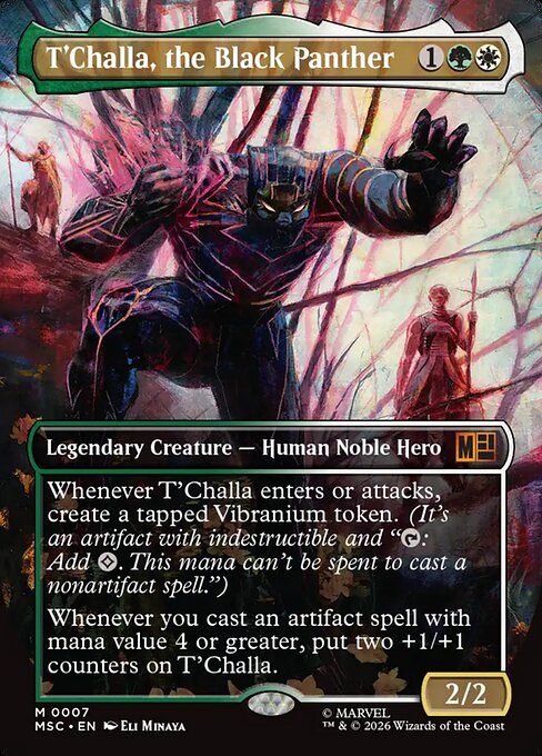T'Challa, the Black Panther, a card from Magic: The Gathering: Marvel Super Heroes Commander