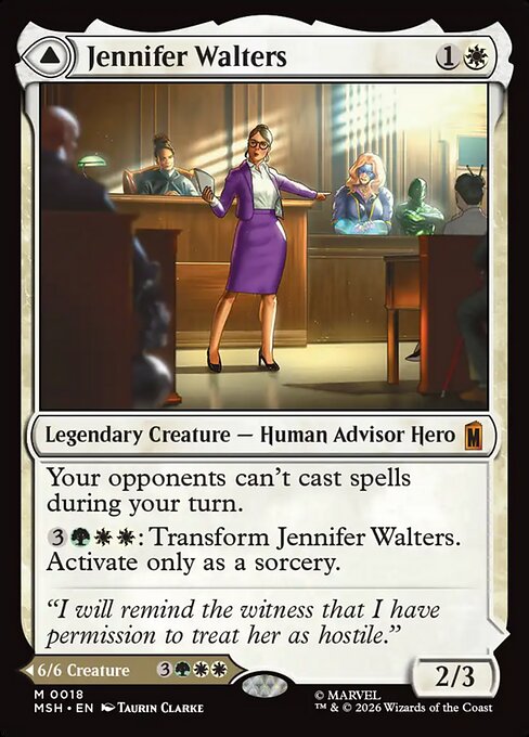 Jennifer Walters // The Sensational She-Hulk, a Mythic card from Magic: The Gathering: Marvel Super Heroes