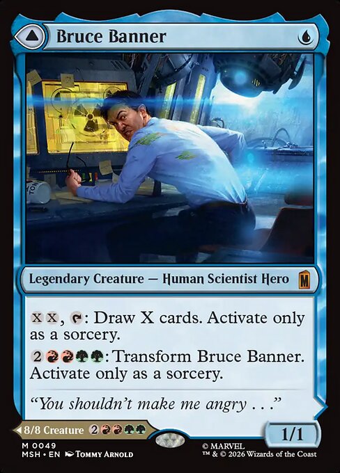 Bruce Banner // The Incredible Hulk, a Mythic card from Magic: The Gathering: Marvel Super Heroes