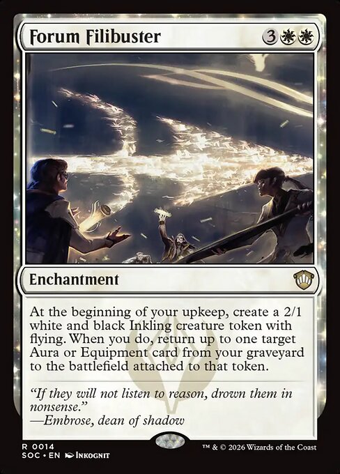 Forum Filibuster, a Rare card from Magic: The Gathering: Secrets of Strixhaven Commander