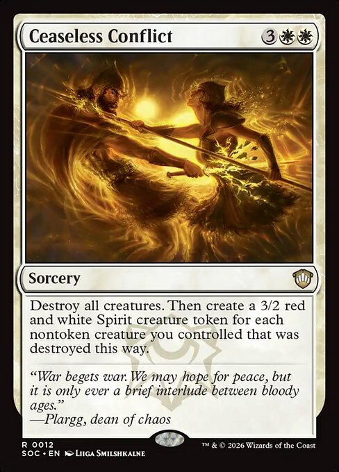 Ceaseless Conflict, a Rare card from Magic: The Gathering: Secrets of Strixhaven Commander