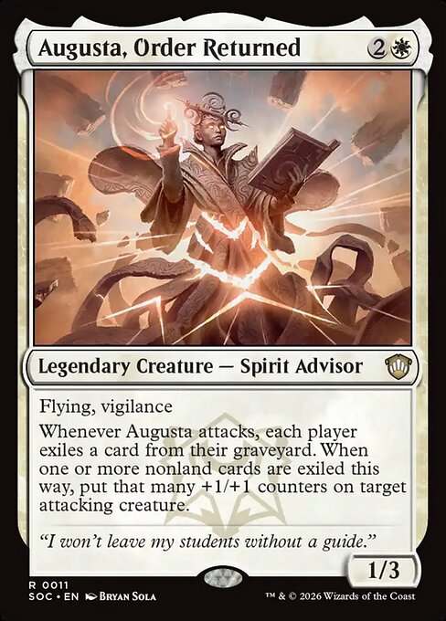 Augusta, Order Returned, a Rare card from Magic: The Gathering: Secrets of Strixhaven Commander