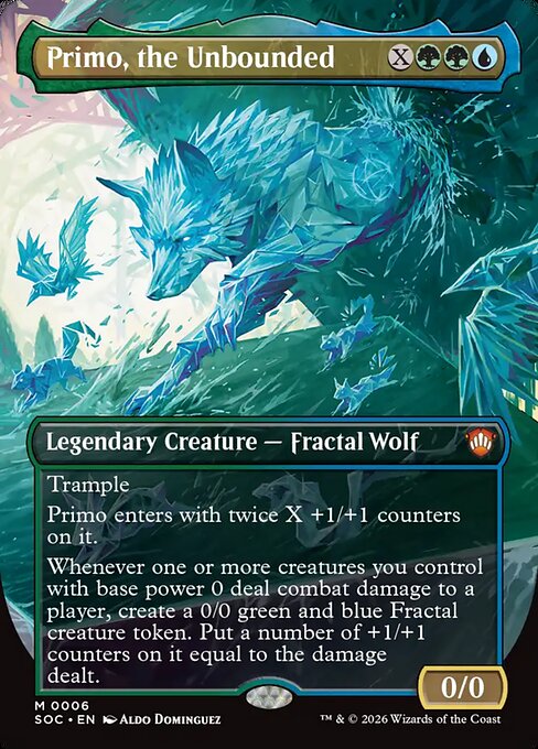 Primo, the Unbounded, a Mythic card from Magic: The Gathering: Secrets of Strixhaven Commander