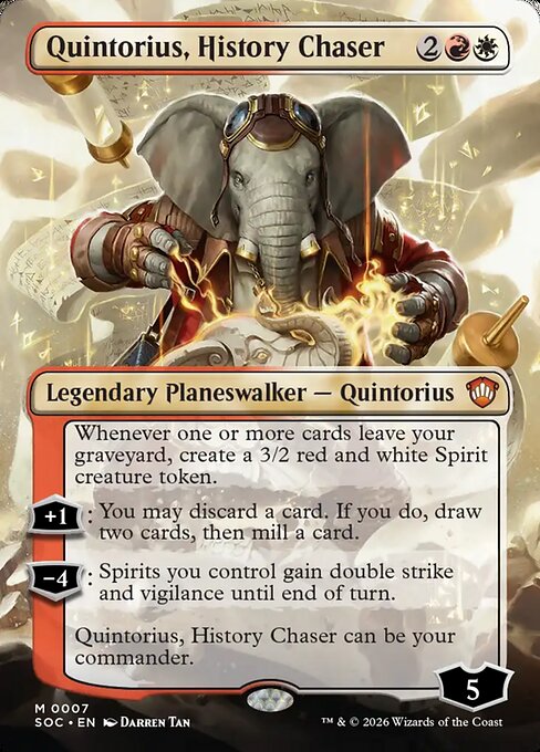 Quintorius, History Chaser, a Mythic card from Magic: The Gathering: Secrets of Strixhaven Commander