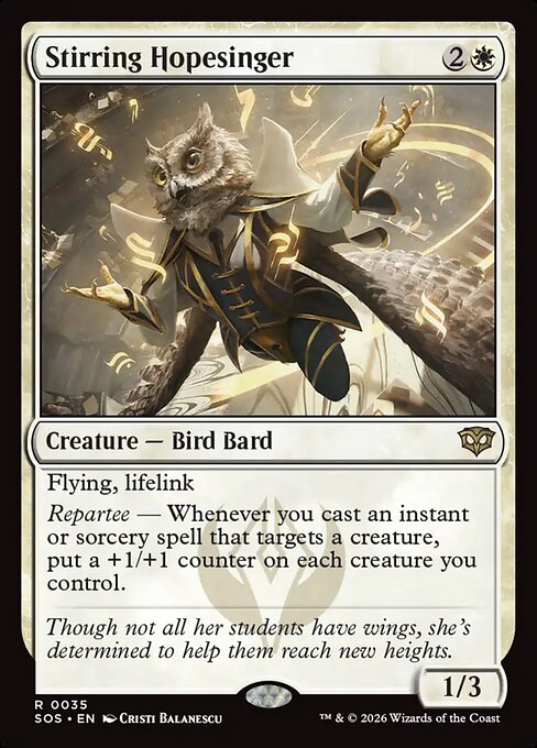 Stirring Hopesinger, a Rare card from Magic: The Gathering: Secrets of Strixhaven