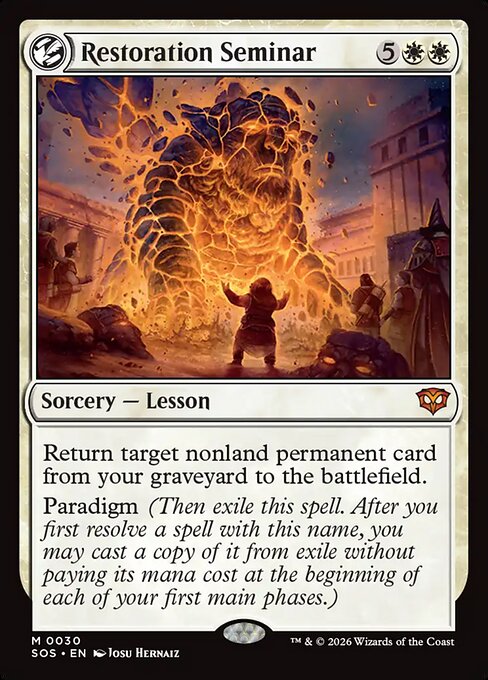 Restoration Seminar, a Mythic card from Magic: The Gathering: Secrets of Strixhaven
