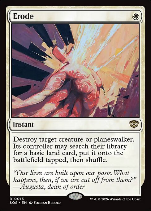 Erode, a Rare card from Magic: The Gathering: Secrets of Strixhaven