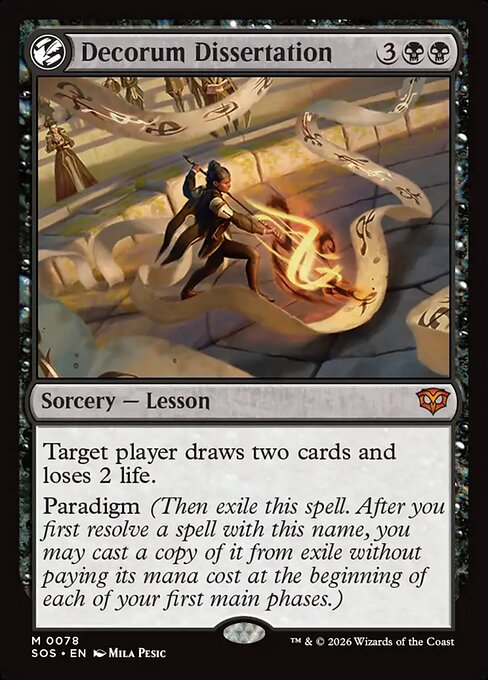 Decorum Dissertation, a Mythic card from Magic: The Gathering: Secrets of Strixhaven