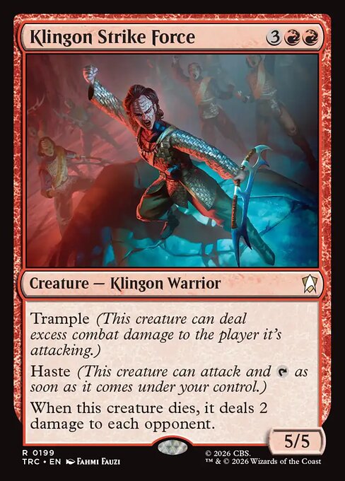 Klingon Strike Force, a Rare card from Magic: The Gathering: Star Trek Commander