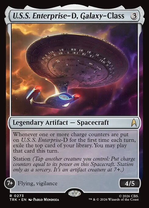 U.S.S. Enterprise-D, Galaxy-Class, a Rare card from Magic: The Gathering: Star Trek