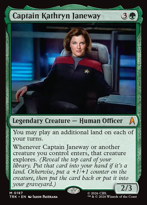 Captain Kathryn Janeway, a Mythic card from Magic: The Gathering: Star Trek
