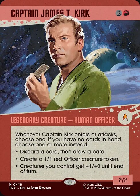 Captain James T. Kirk, a Mythic card from Magic: The Gathering: Star Trek