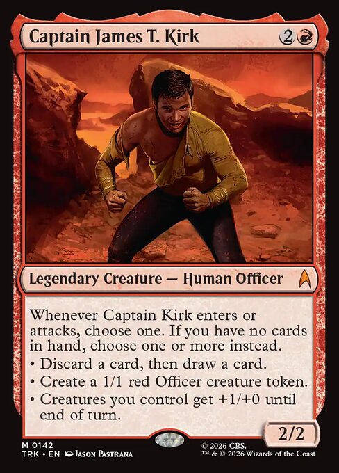 Captain James T. Kirk, a Mythic card from Magic: The Gathering: Star Trek