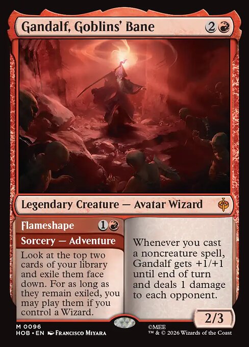 Gandalf, Goblins' Bane // Flameshape, a Mythic card from Magic: The Gathering: The Hobbit