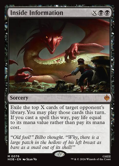 Inside Information, a Mythic card from Magic: The Gathering: The Hobbit