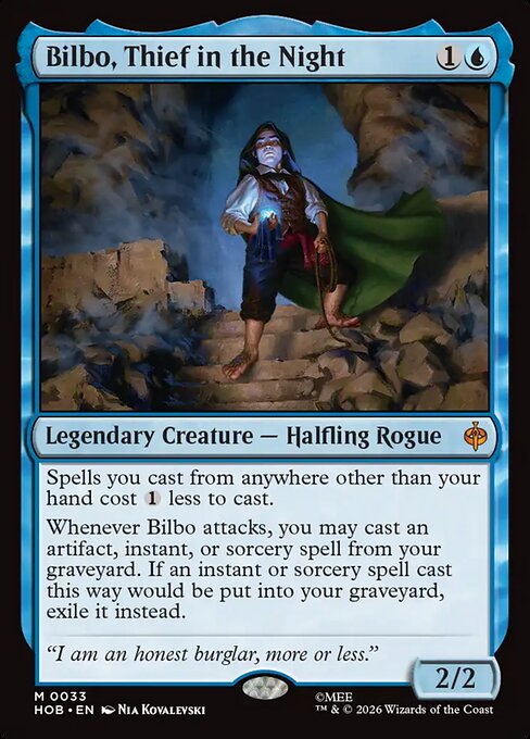 Bilbo, Thief in the Night, a Mythic card from Magic: The Gathering: The Hobbit