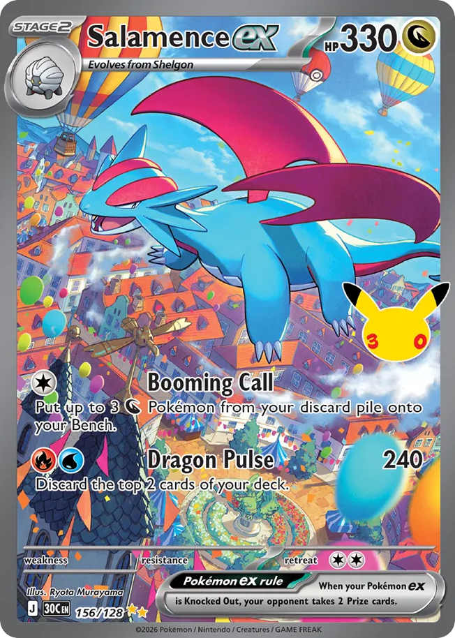 Salamence ex, a card from Pokemon TCG: 30th Celebration