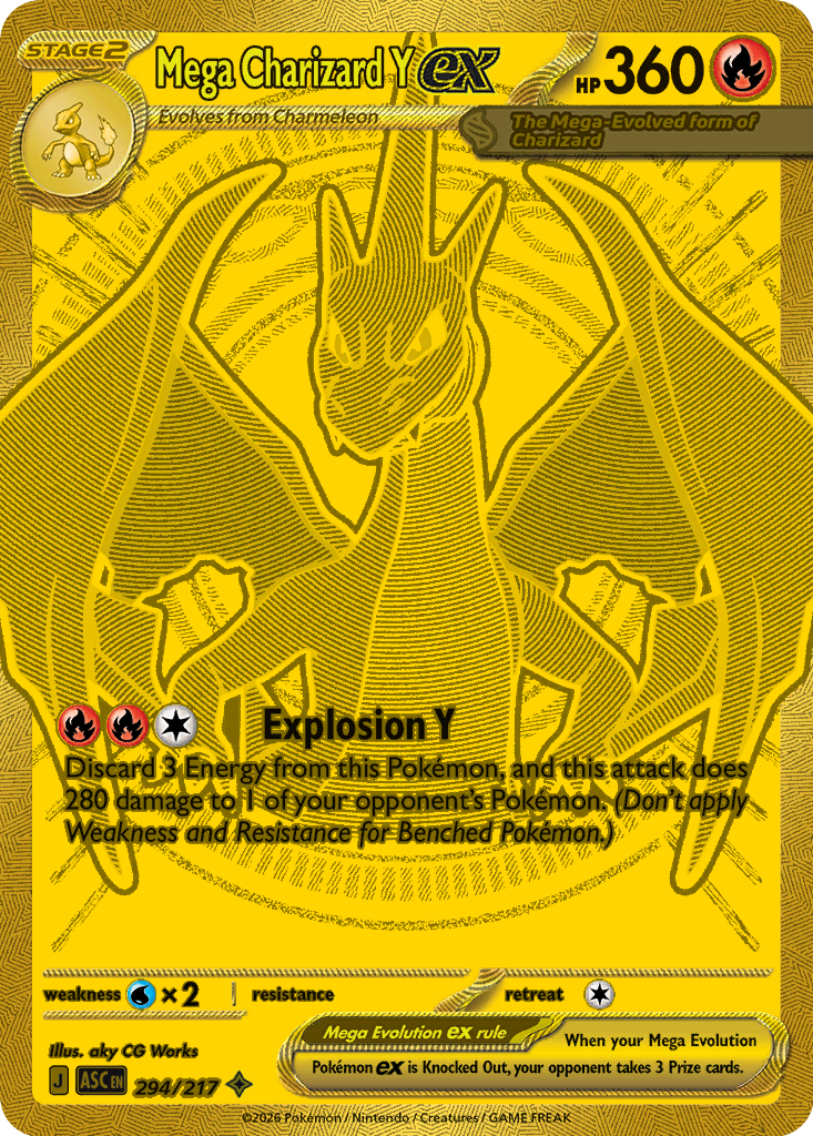 Mega Charizard Y ex, a card from Pokemon TCG: Ascended Heroes