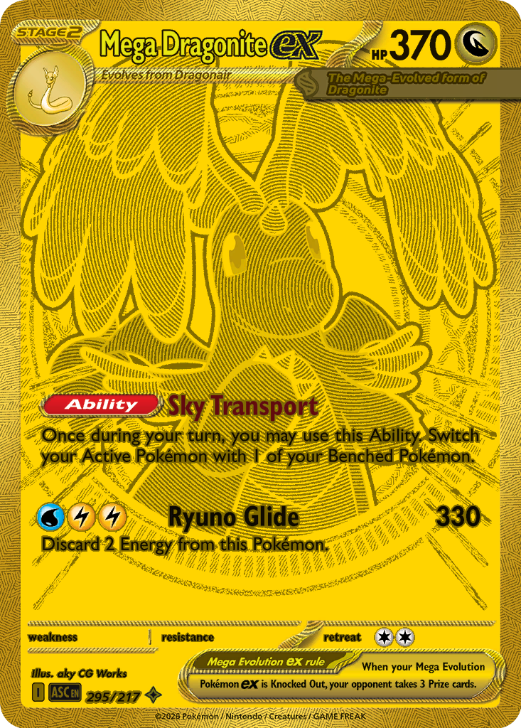 Mega Dragonite ex, a card from Pokemon TCG: Ascended Heroes