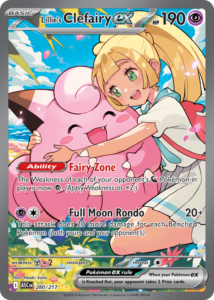 Lillie's Clefairy ex, a card from Pokemon TCG: Ascended Heroes
