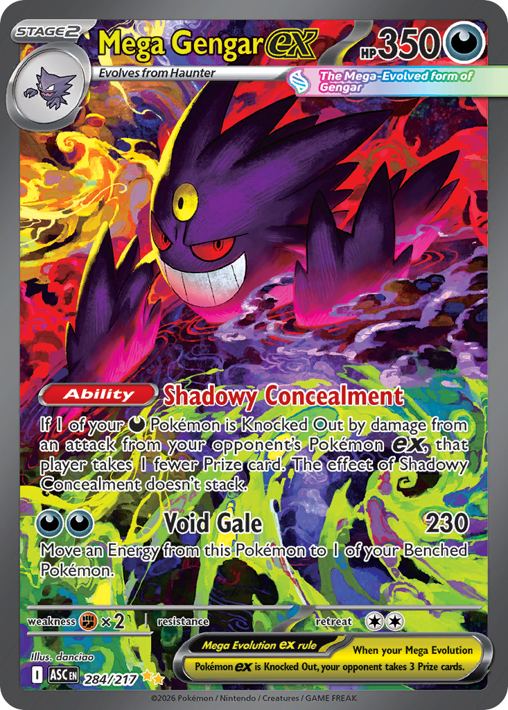 Mega Gengar ex, a card from Pokemon TCG: Ascended Heroes