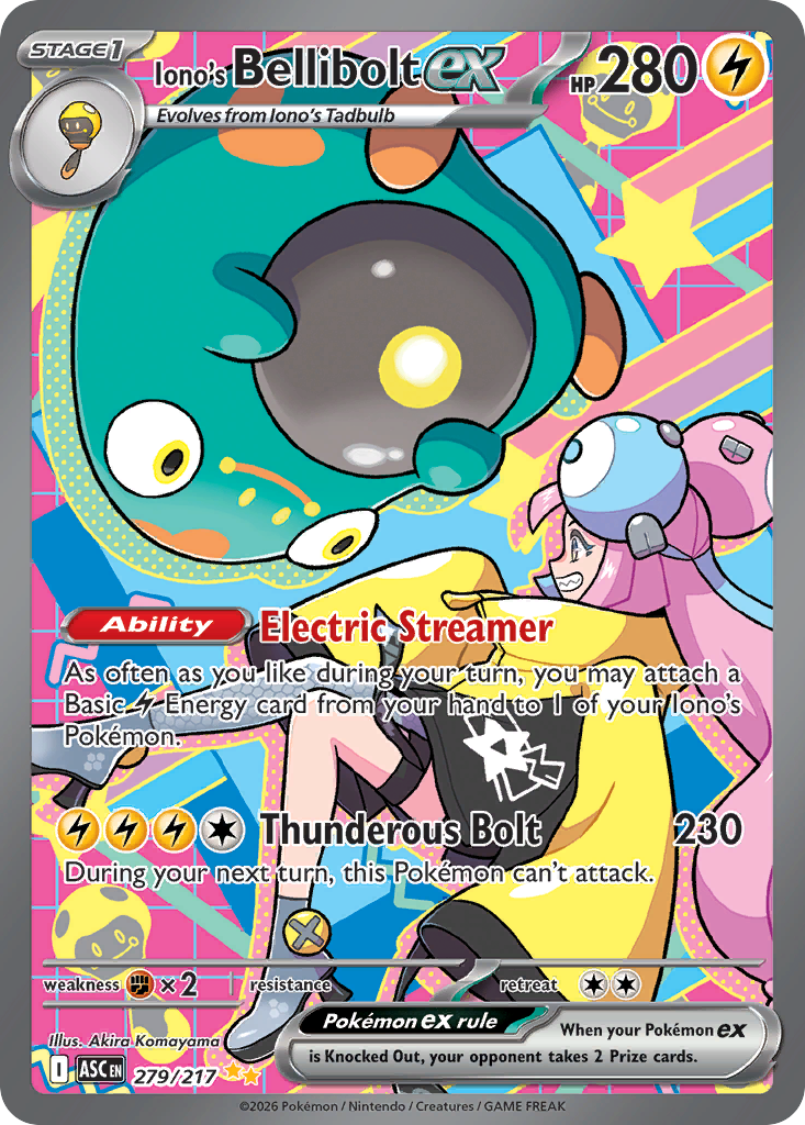 Iono's Bellibolt ex, a card from Pokemon TCG: Ascended Heroes