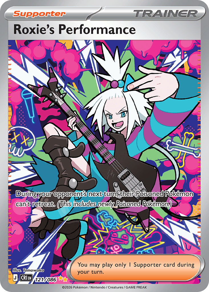 Roxie's Performance, a Special Illustration Rare card from Pokemon TCG: Chaos Rising