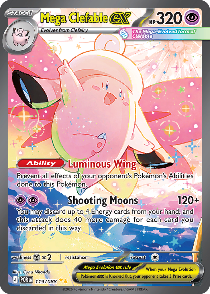 Mega Clefable ex, a Special Illustration Rare card from Pokemon TCG: Perfect Order