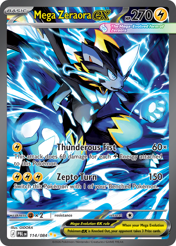 Mega Zeraora ex, a card from Pokemon TCG: Pitch Black